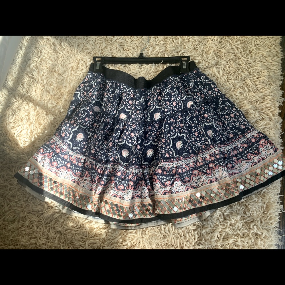 Free People Flirty Bohemian Sparkly Skirt